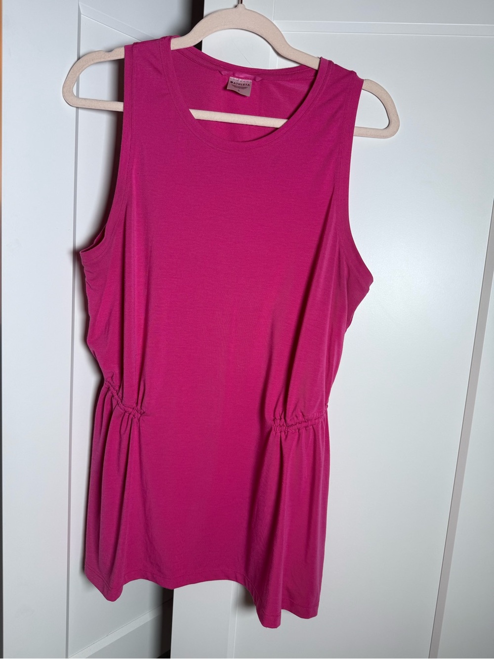 Athleta Sleeveless Gathered-Waist Tunic Tank Top - Fuchsia